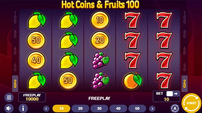 Hot Coins Fruits 100